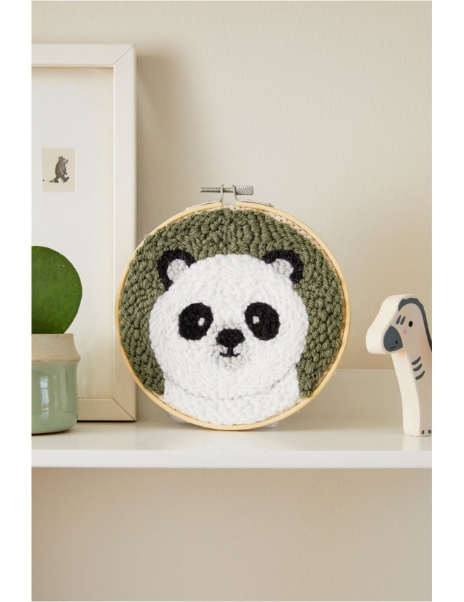 Kit punch needle oso panda