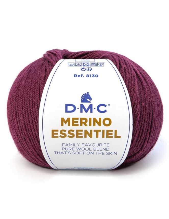 Fil Merino Essentiel 8 De DMC - Laine Mérinos 55%, Acrylique 45% - 100g/80m - Pour Tricot Débutant, Aiguilles 8 Mm