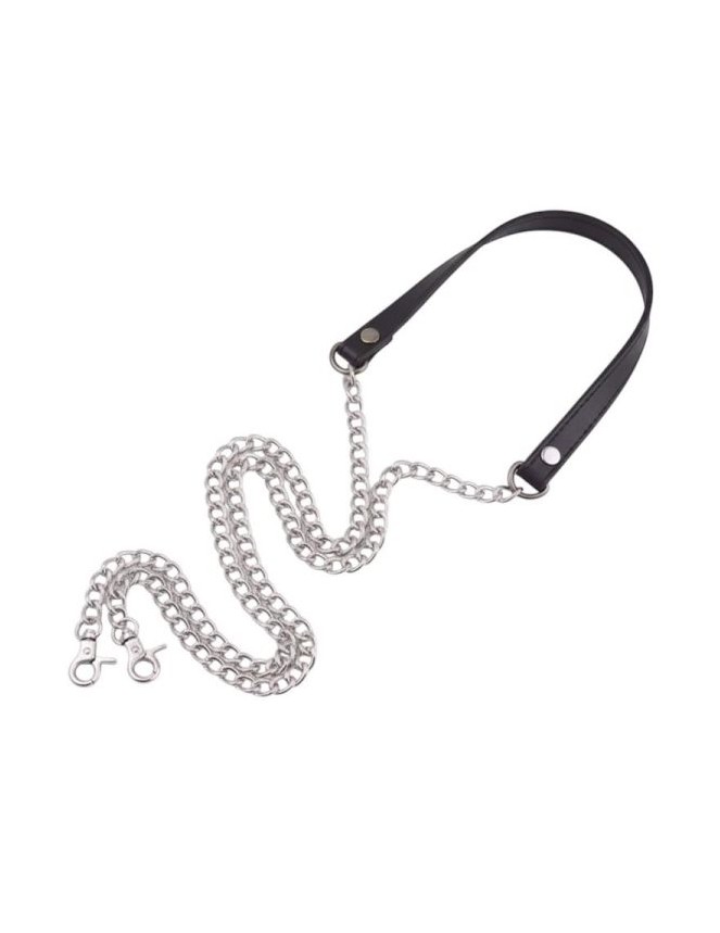 Asa polipiel negro y cadena...