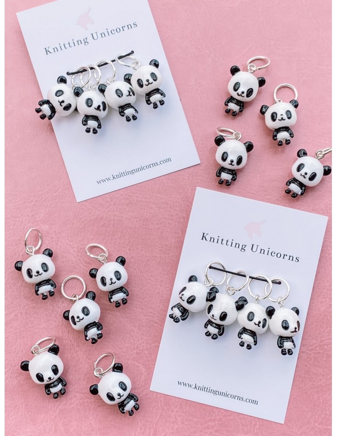 Knitting Unicorns Panda stitch markers
